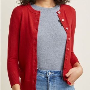 ModCloth Red Charter School Cardigan